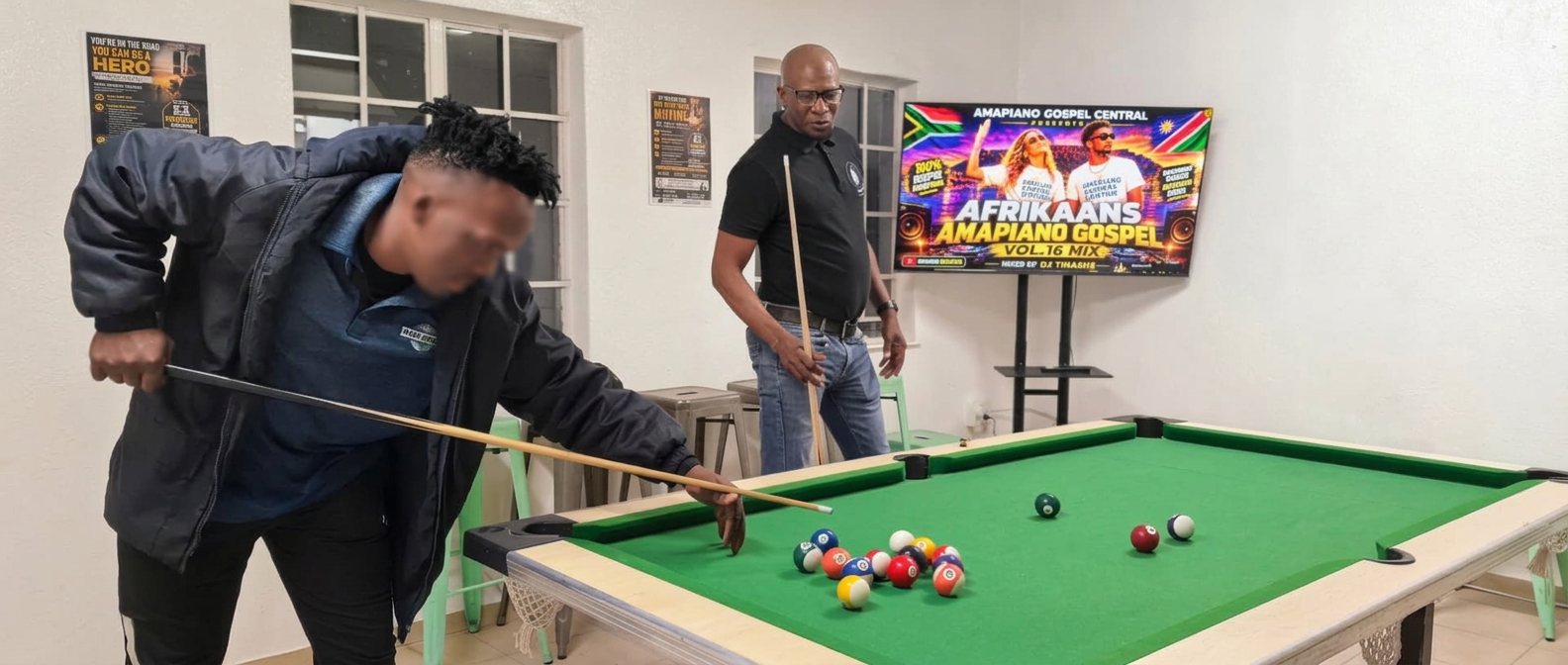 Drivers enjoying a game of pool at the hub